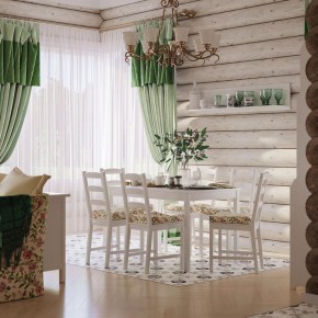 Комлект Вествик обеденный стол и четыре стула, массив сосны, цвет белый в Чайковском - chajkovskij.mebel-74.com | фото