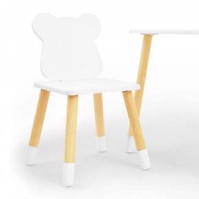 Комплект детской мебели стол и два стула Мишутка (Белый/Белый/Береза) в Чайковском - chajkovskij.mebel-74.com | фото