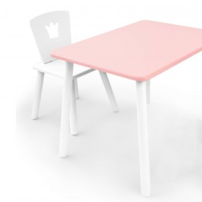 Комплект детской мебели стол и стул Корона (Розовый/Белый/Белый) в Чайковском - chajkovskij.mebel-74.com | фото
