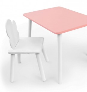 Комплект детской мебели стол и стул Облачко (Розывый/Белый/Белый) в Чайковском - chajkovskij.mebel-74.com | фото
