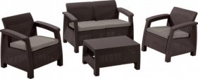 Комплект мебели Корфу сет (Corfu set) коричневый - серо-бежевый * в Чайковском - chajkovskij.mebel-74.com | фото