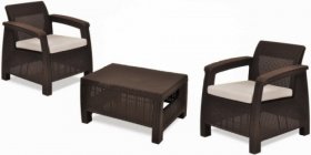 Комплект мебели Корфу Уикенд (Corfu Weekend) коричневый - серо-бежевый * в Чайковском - chajkovskij.mebel-74.com | фото