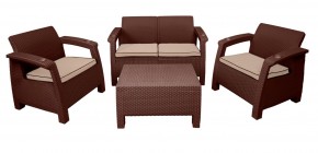 Комплект уличной мебели Yalta Premium Terrace Set (Ялта) шоколадый (+подушки под спину) в Чайковском - chajkovskij.mebel-74.com | фото