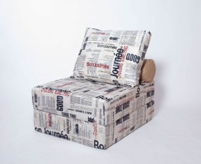 Кресло-кровать-пуф бескаркасное Прайм (Газета) в Чайковском - chajkovskij.mebel-74.com | фото