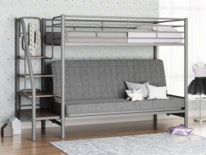Кровать двухъярусная с диваном "Мадлен-3" (Серый/Серый) в Чайковском - chajkovskij.mebel-74.com | фото