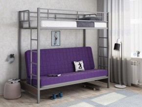 Кровать двухъярусная с диваном "Мадлен" (Серый/Фиолетовый) в Чайковском - chajkovskij.mebel-74.com | фото