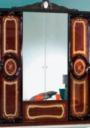 Шкаф 4-х дверный с зеркалами (01.144) Роза (могано) в Чайковском - chajkovskij.mebel-74.com | фото